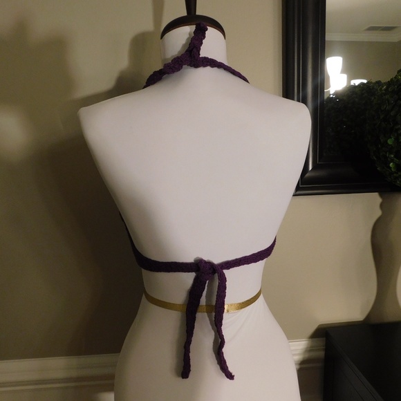 Purple Crochet Halter Top - One Size - Picture 3 of 5